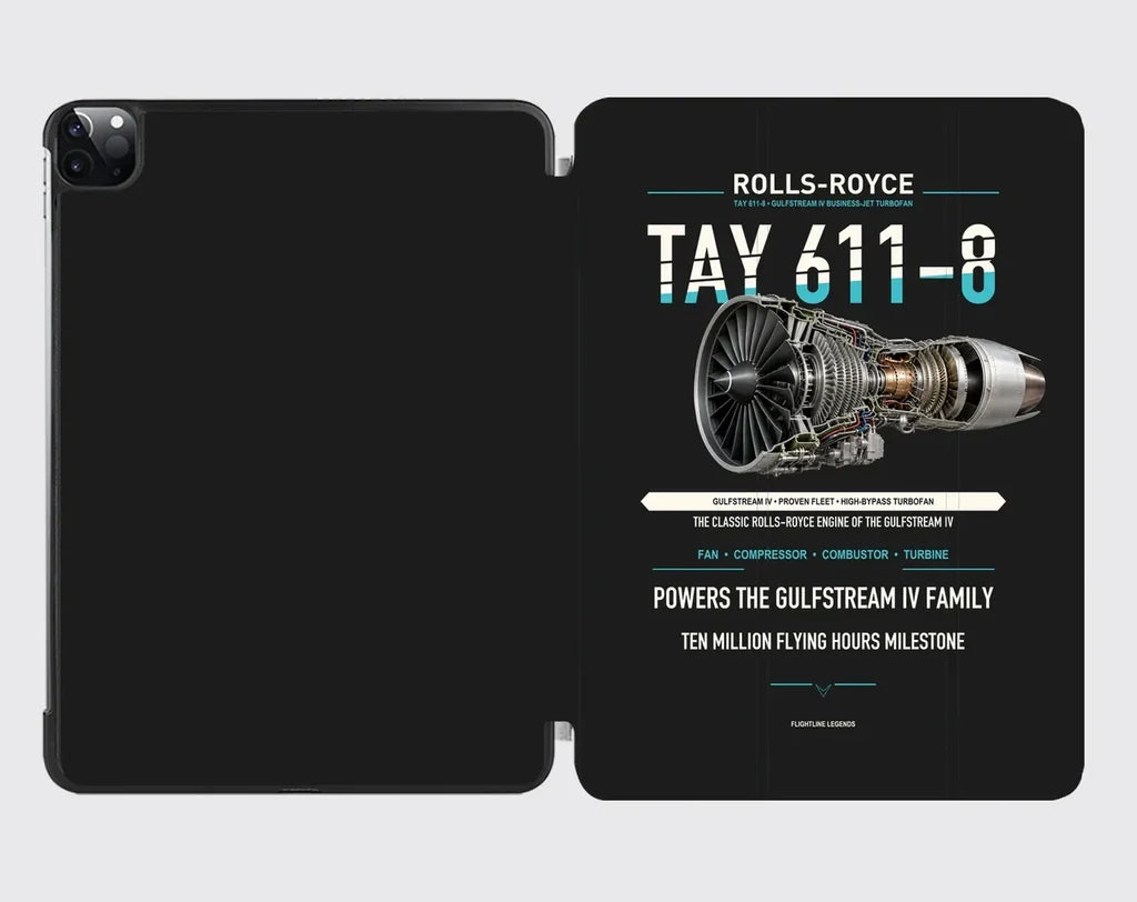 TAY 611-8 design on black ipad tablet case