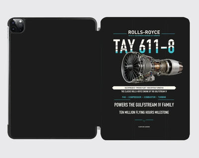 TAY 611-8 design on black ipad tablet case