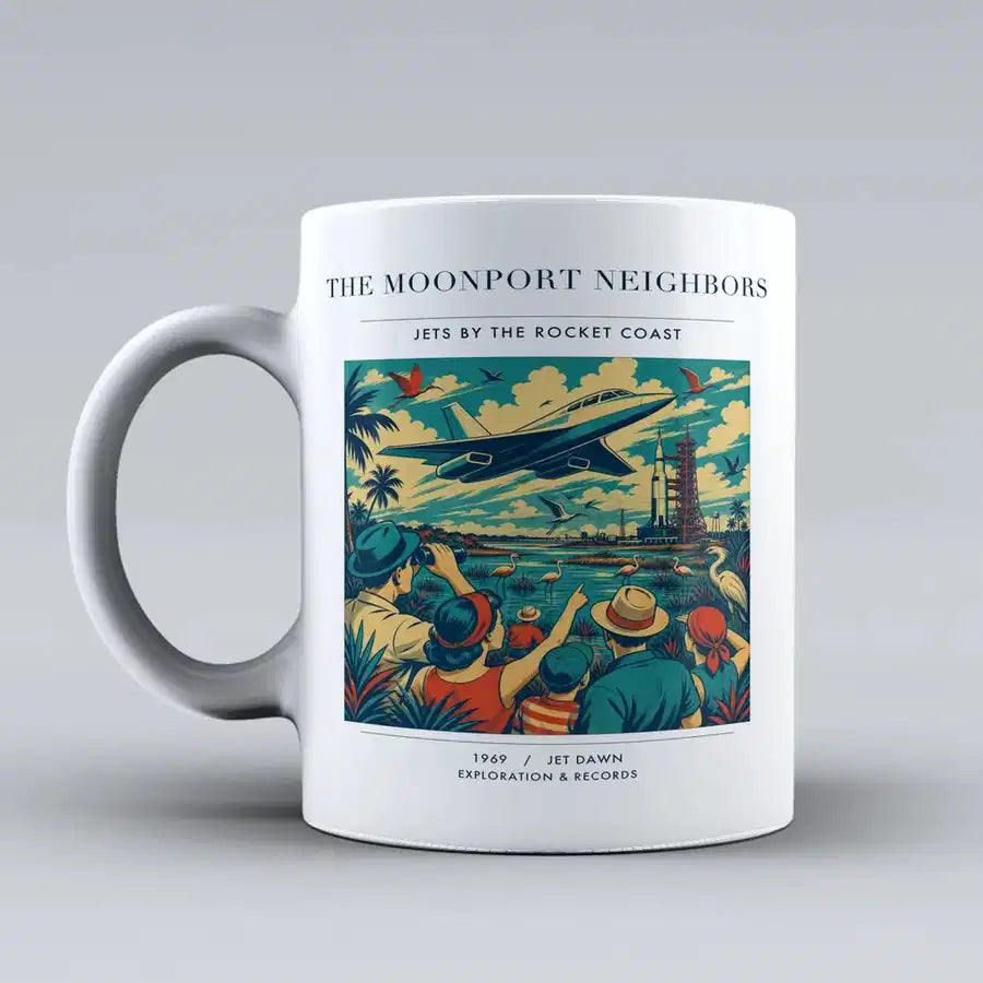 VINTAGE G4129 - The Moonport Neighbors - Ceramic Mug design on white
