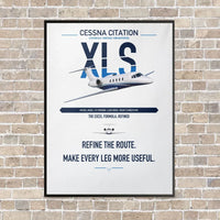 Thumbnail for Cessna Citation XLS vertical canvas print - framed - white background