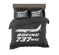 Thumbnail for The Boeing 737Max aviation design on soft cotton blend bedding set.