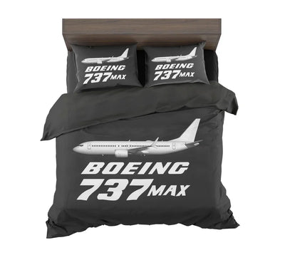 The Boeing 737Max aviation design on soft cotton blend bedding set.