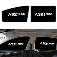 Thumbnail for A321neo & Text Car Sun Shade (Side window) aviation design on reflective polyester car side window sun shade.