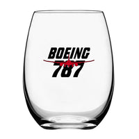 Thumbnail for Amazing Boeing 787 Water & Drink aviation design on water glass, crystal-clear premium glassware.
