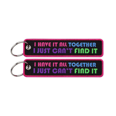 I HAVE IT ALL TOGETHER I JUST CAN'T FIND IT aviation fashion key chain in polished metal.