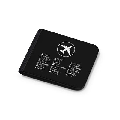 Aviation Alphabet 2 aviation wallet in leather.