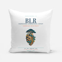Thumbnail for Kempegowda International Airport Bengaluru (BLR) design on white pillow