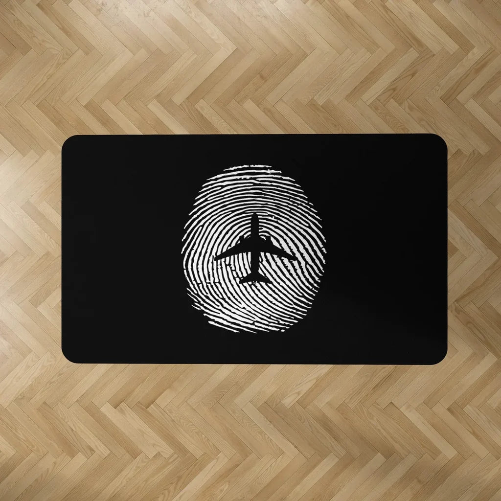 Aviation Finger Print aviation design on durable carpet pile with non-slip backing rectangle carpet floor mat.