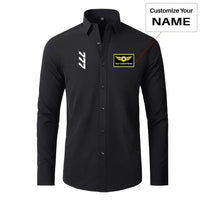 Thumbnail for Boeing 777 Text aviation design printed on soft cotton long-sleeve 2D shirt.