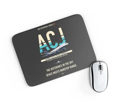 Airbus ACJ320neo design on black rectangle mouse pad