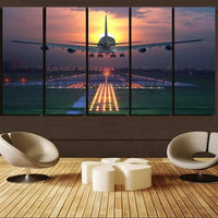 Thumbnail for Super Boeing 747 Landing During Sunset canvas - 5 Pieces