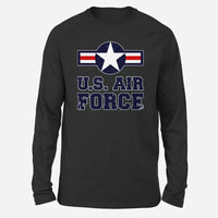Thumbnail for US Air Force Long-Sleeve aviation design printed on soft cotton long-sleeve T-shirt.