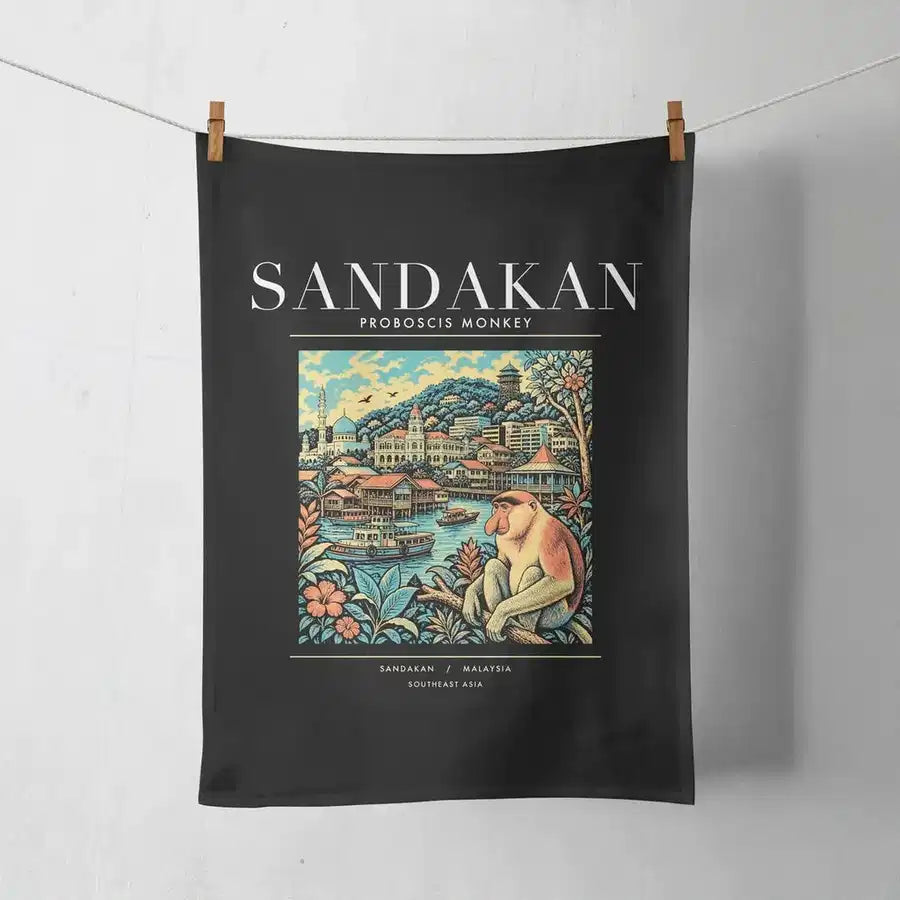 SANDAKAN - Poster - Towel - Black