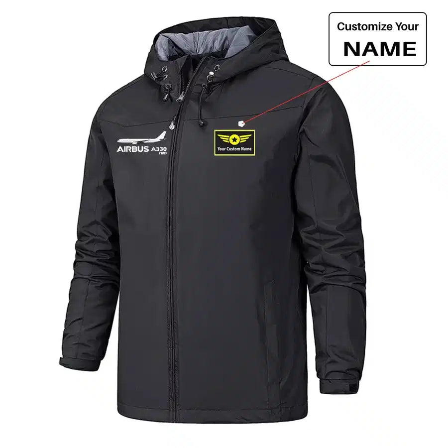 The Airbus A330neo Rain Jackets & Windbreakers aviation design printed on waterproof shell with sealed seams small-logo rain.