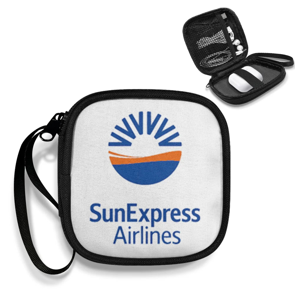 SunExpress Portable aviation print portable headphone bag, padded polyester.