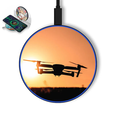 Amazing Drone in Sunset aviation design on durable build wireless charger.