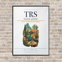 Thumbnail for Trieste Airport TRS vertical canvas print - framed - white background