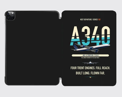 Airbus A340-600 design on black ipad tablet case