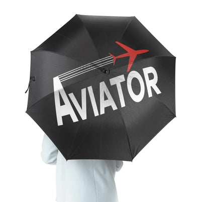 Aviator aviation design on windproof polyester umbrella.