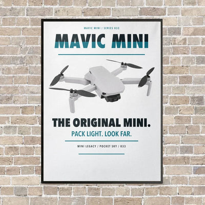 DJI Mavic Mini vertical canvas print - framed - white background