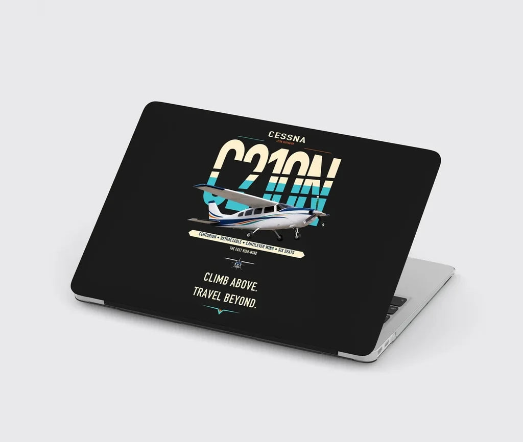Cessna T210N Centurion design on black MacBook case