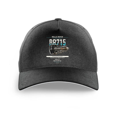 BR715 design on black printed hat