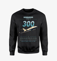 Thumbnail for Bombardier Challenger 300 design on black sweatshirt