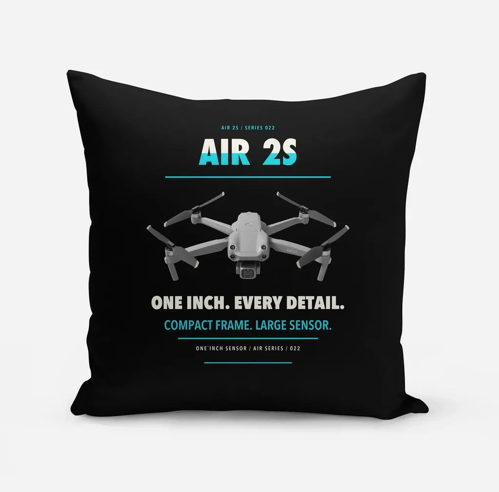 DJI Air 2S design on black pillow
