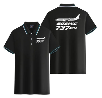 The Boeing 737Max Stylish Polo T-Shirts (Double-Side) aviation design printed on soft cotton stylish double-side polo.