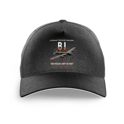 Avro Lancaster B I design on black printed hat