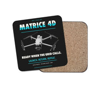 Thumbnail for DJI Matrice 4D design on black 1 piece coaster
