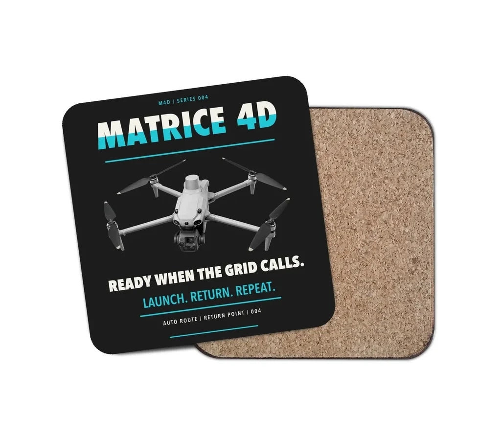 DJI Matrice 4D design on black 1 piece coaster