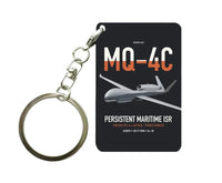 Thumbnail for MQ-4C Triton IFC-4 design on black designed key chain, double-side print