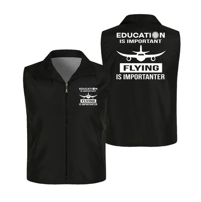 Flying is Importanter Thin Style aviation design printed on lightweight shell with sleeveless design thin vest.