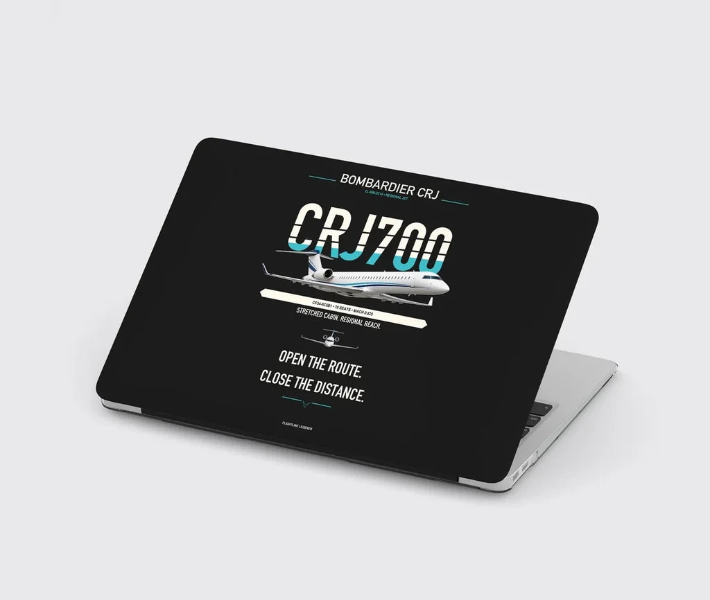 Bombardier CRJ700 design on black MacBook case