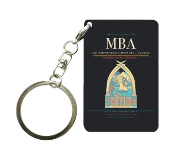 Moi International Airport MBA — Mombasa Key Chain design on black key chain