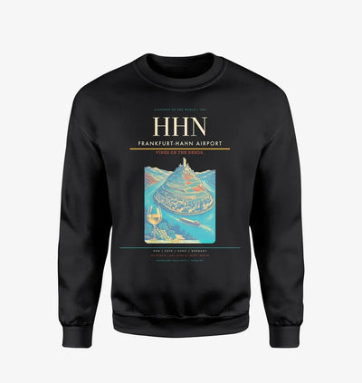 Frankfurt-Hahn Airport (HHN) design on black sweatshirt