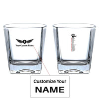 Thumbnail for Aviation Alphabet aviation design on whiskey glass, crystal-clear premium glassware.