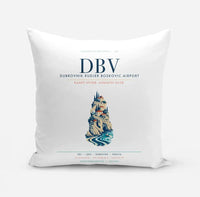 Thumbnail for Dubrovnik Ruđer Bošković Airport (DBV) design on white pillow