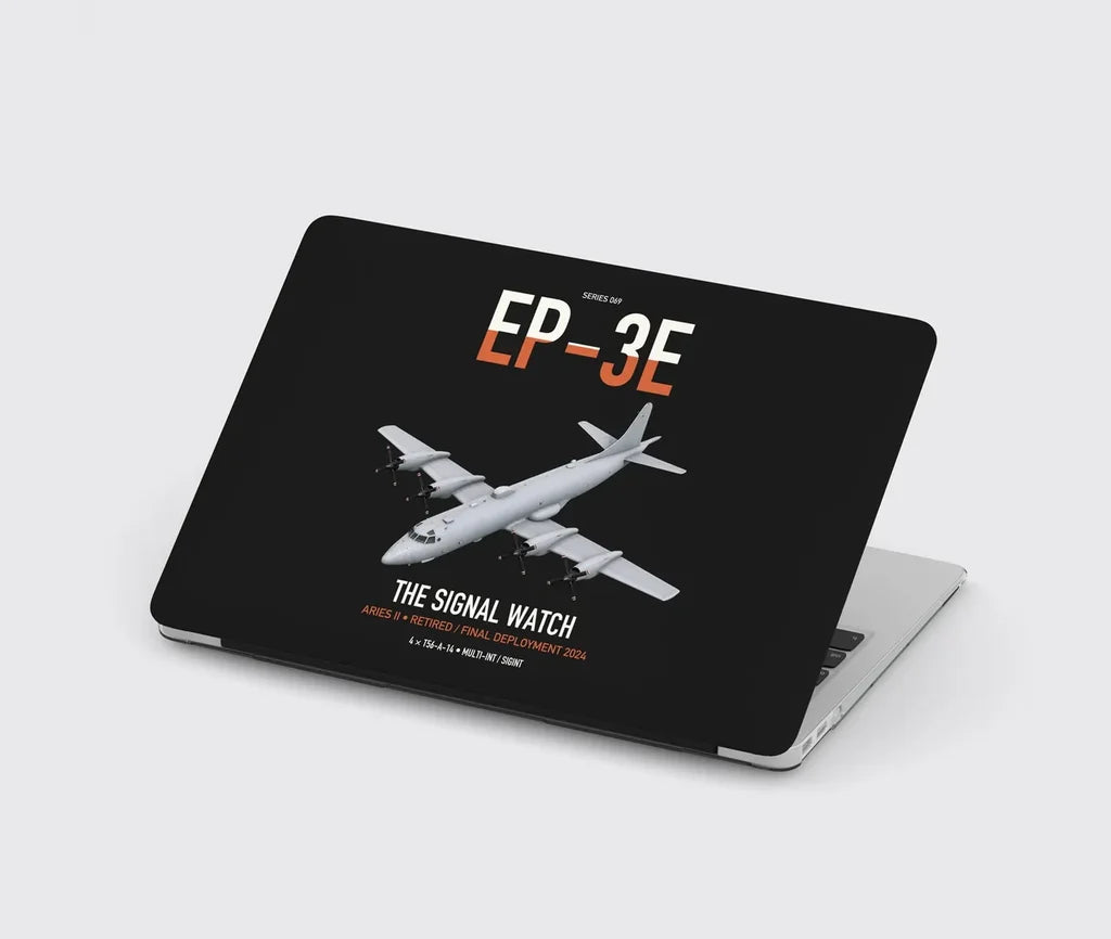 EP-3E ARIES II design on black MacBook case