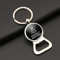 Thumbnail for Aircraft Mechanic Bottle Opener aviation design on bottle-opener key chain, durable metal alloy with built-in opener.