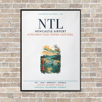 Thumbnail for Newcastle Airport NTL vertical canvas print - framed - white background