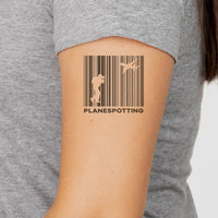 Thumbnail for Planespotting aviation temporary tattoo in skin-safe adhesive paper.