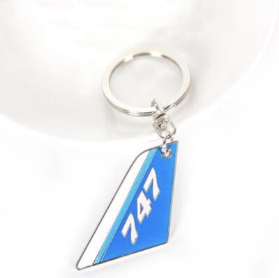 Colourful Boeing 747 aviation themed aviator-crafted key chain, polished metal alloy.