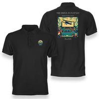 Thumbnail for VINTAGE G4397 - The Drive-In Flypast - Double-Side Polo T-Shirt design on black