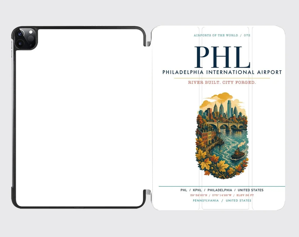Philadelphia International Airport (PHL) design on white ipad tablet case