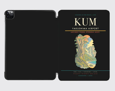 Yakushima Airport (KUM) design on black ipad tablet case
