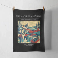 Thumbnail for VINTAGE G4398 - The Maple Run Landing - Designed Towels design on black
