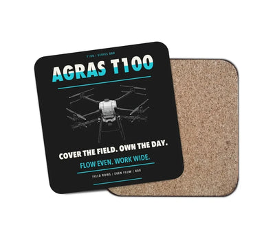 DJI Agras T100 design on black 1 piece coaster