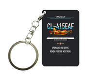 Thumbnail for Canadair CL-415EAF design on black designed key chain, double-side print